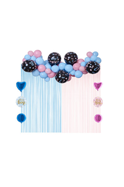 Balloons4party Kit de decor pentru dezvăluirea sexului bebelușului 73 piese