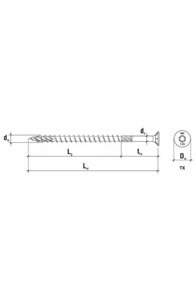 Klimas Wkret-Met Șuruburi pentru lemn 8x380mm 50 buc. TORX conice pentru tâmp...