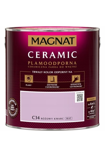 MAGNAT Vopsea ceramică pentru interioare Cuarț Roz C34 2,5L