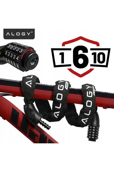 ALOGY Antifurt bicicletă tip lanț 1000/6V, lungime 100cm, grosime 6mm