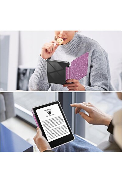 NO BRAND Husă transparentă elegantă pentru tabletă, cu clapetă pentru protecț...