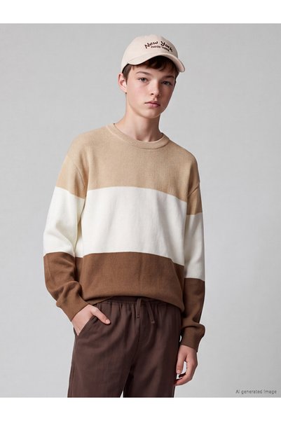 LC Waikiki Quality Pieces from Çelebi Store Color-Blocked Boy's Knitwear Sweater