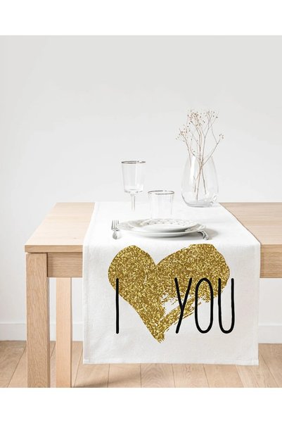 Generic Brand سجادة زخرفية من الجلد المدبوغ بتصميم I Love You Aşk Temalı