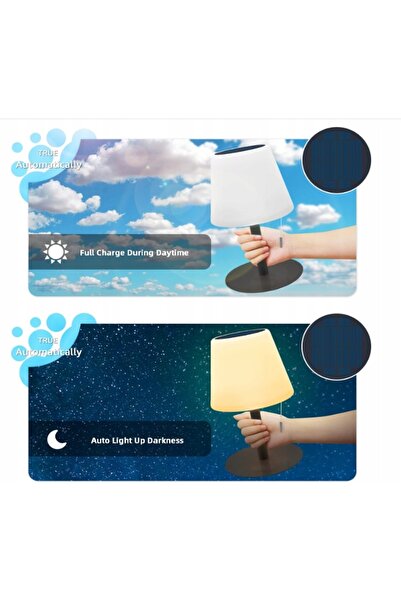NO BRAND Standy Mini Wood – lampă de masă solară LED reglabilă 25 cm