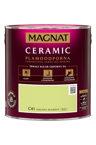 MAGNAT Vopsea ceramică pentru interioare verde DIAMENT C41 2,5L