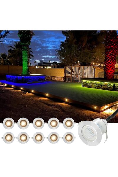 NO BRAND Iluminat exterior cu LED-uri pentru montare încastrată, set de 10 sp...