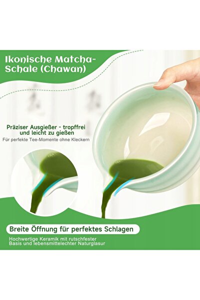NO BRAND SET DE CEAI MATCHA ELEGANT, IDEAL CA CADOU, COMPLET, CU 5 ELEMENTE