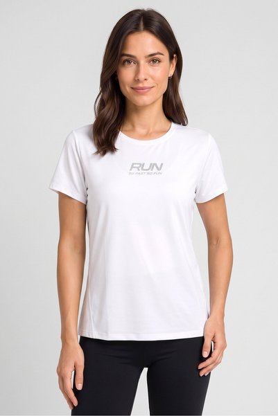 Anta Women Regular Fit Short Sleeve Training T-Shirt, White