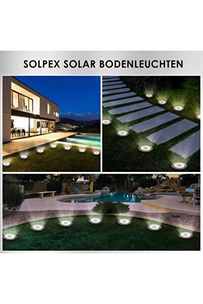NO BRAND LUMINĂ SOLARĂ DE GRĂDINĂ CU 12 LED-uri ALBE, SET DE 8