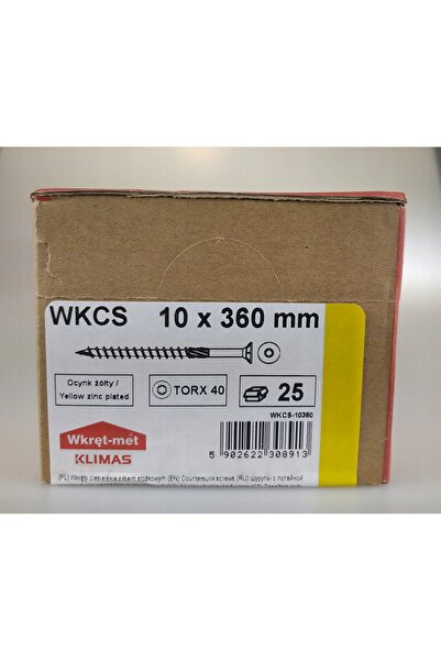 Klimas Wkret-Met Șuruburi pentru lemn 10x360mm 25 bucăți TORX conici Klimas WKCS