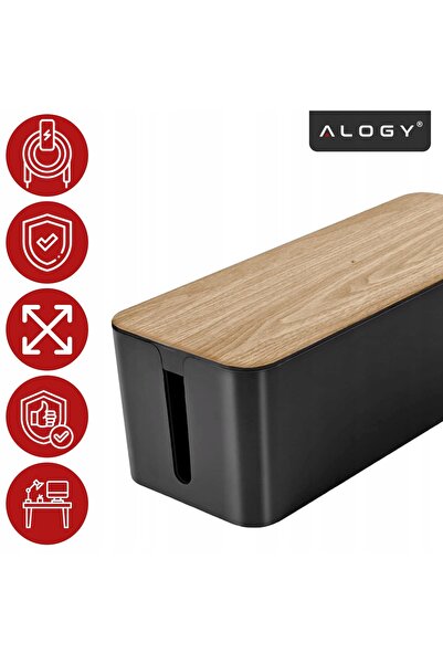 ALOGY Organizator de cabluri și cabluri de alimentare, cutie pentru birou și ...