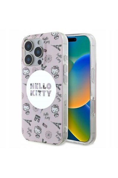 NO BRAND Husă rigidă Hello Kitty pentru iPhone 16 Pro Max, compatibilă MagSaf...