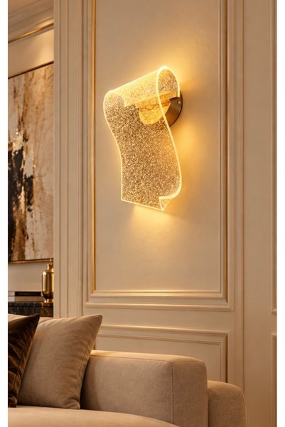 burenze Luxury Led Aplik French Gold Gövde 3 Renk Power Ledli Elektrik İle Ça...
