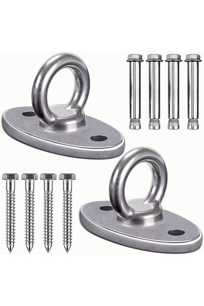 Paporich 2 Sets Duty Stainless Steel Wall Mount Bracket, Silver Swing Hanger ...