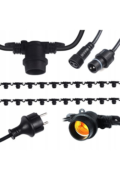 MasterLED Ghirlandă luminoasă de grădină pentru terase, 15m, 15 x E27, IP44, ...