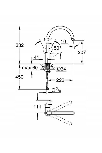 Grohe Robinet de chiuvetă - Argintiu