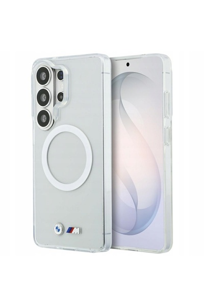 BMW Husă transparentă cu logo metalic pentru Samsung Galaxy S26 Ultra MagSafe