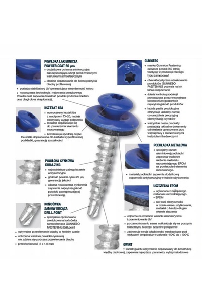 Etanco Șuruburi șurub fermier șurub pentru tablă 4,8x20 TORX RAL 9010 250 bucăți