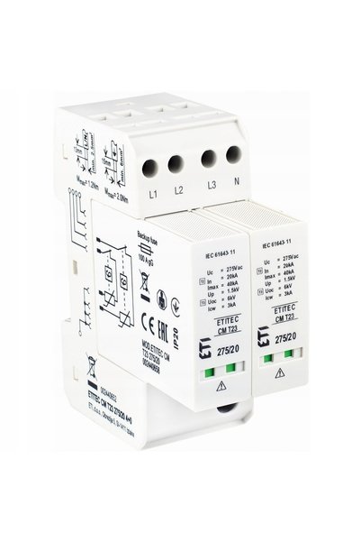 ETI Polam Protector de supratensiune modular ETITEC CM T23 275/20 4+0