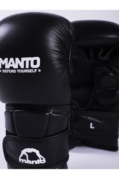 Mantovani Mănuși MANTO de antrenament MMA PRO, din piele neagră, mărime M
