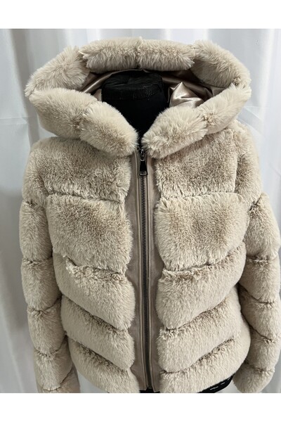 Nazfur Faux Fur Jacket Hooded Quality Imported Plush