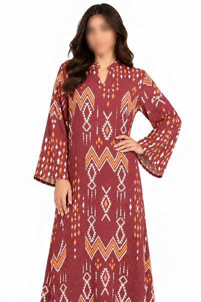 White colour جلابية نسائية طويلة مرصعة بفصوص