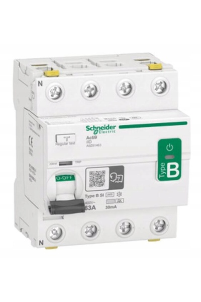 Schneider Electric Acti9 iID-63-4-30-B-SI 63A întrerupător diferențial cu 4 p...