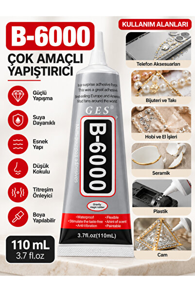 amond B6000 Çok Amaçlı Güçlü Yapıştırıcı 110 ML – İnce Uçlu Takı, Bijuteri, T...