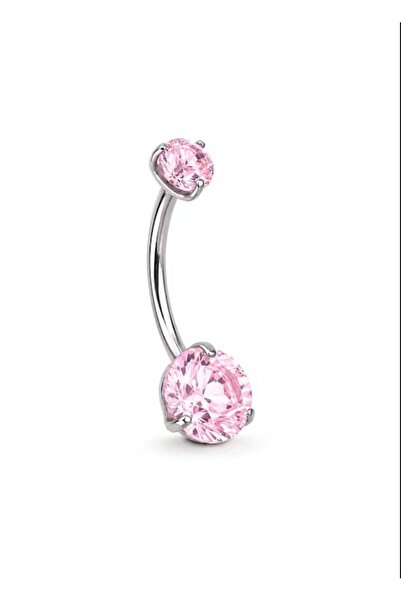 Funny Party Shop Piercing pentru buric din Titan F136, argintiu, cu cristale ...