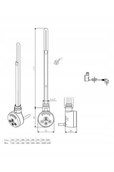 TERMA Încălzitor electric Meg 200W CROM
