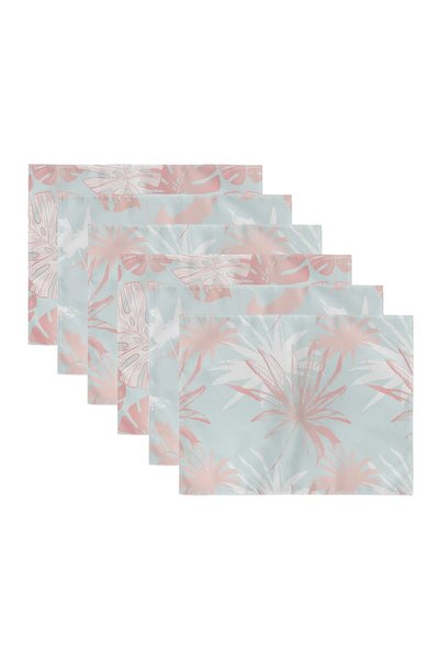 Generic Brand Soft Colorful Tropical Leaf Patterned 6-Piece Rectangular Place...