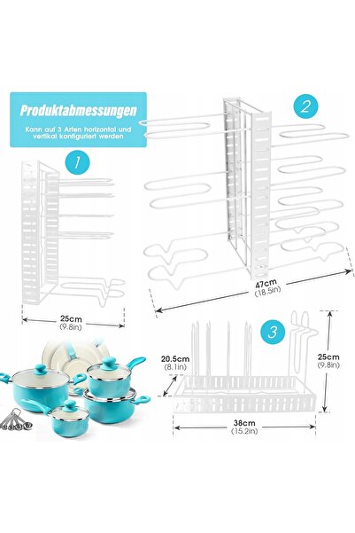 NO BRAND SUPORT ORGANIZATOR PENTRU OALE, CRATĂREȘTI, CAPACURI - FĂ-ȚI-ȘI SOLU...