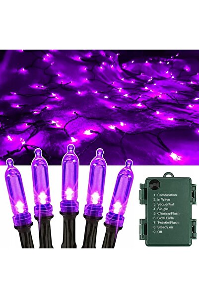 NO BRAND Ghirlandă luminoasă cu beculețe LED violet, 120 de bucăți, 8 moduri ...