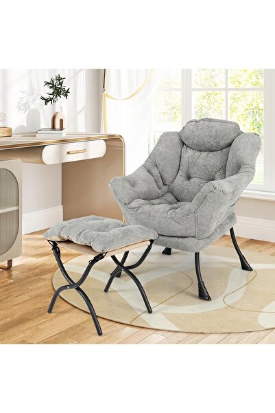 NO BRAND Scaun cu suport pentru picioare pentru living, dormitor, birou, conf...