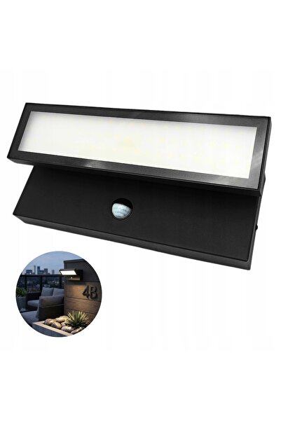NO BRAND Aplică de fațadă cu LED 27 W, 3375 lm, 4000 K, senzor PIR, negru, IP...