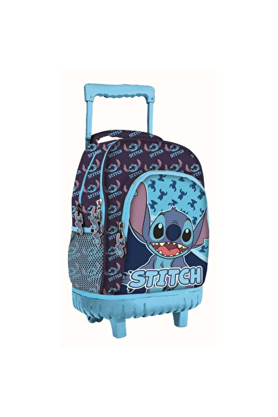 Disney Ghiozdan troler pentru școală, model Stitch, cu 3 compartimente, mâner...
