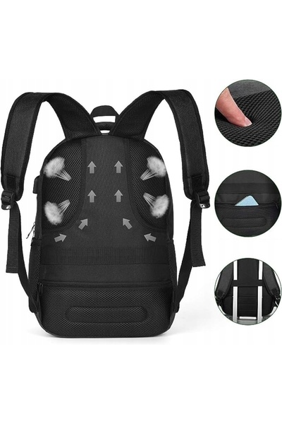 NO BRAND Rucsac școlar și de afaceri pentru laptop de 15,6 inch, negru, imper...