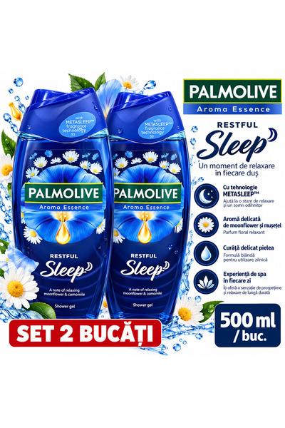 Palmolive Σετ 2x 500ml Αφρόλουτρο Τζελ Αρωματική Ουσία Ύπνου