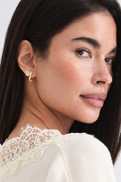 New Obsessions Damla Marquise Hoop Earrings