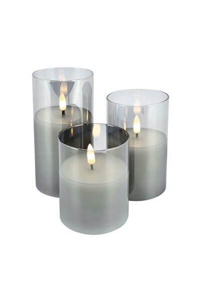 GoLED SET LUMÂNĂRI LED 3 LUMÂNĂRI DECORATIVE EFECT DE FLACĂRĂ DECORATIVĂ TELE...