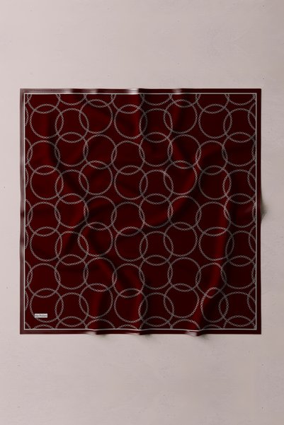 Ma'Polien Twill Eşarp Bordo-Gri