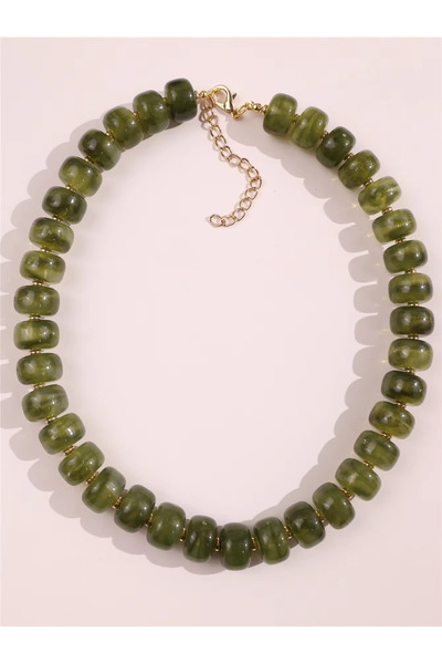 Choice green Bohemia Vintage Acrylic Abacus Beads Necklace for Women Geometri...