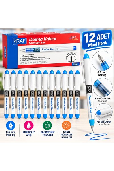 KRAF Dolma Kalem Kullan-At 12 Adet