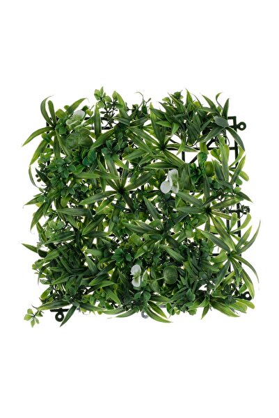 OEM Panou din Plante Artificiale Iarba cu Flori Albe 24x24 cm – Decor Realist...
