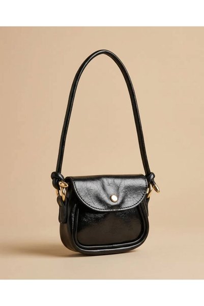 TUGSE Women's mini shoulder bag crossbody black detailed daily chic bag