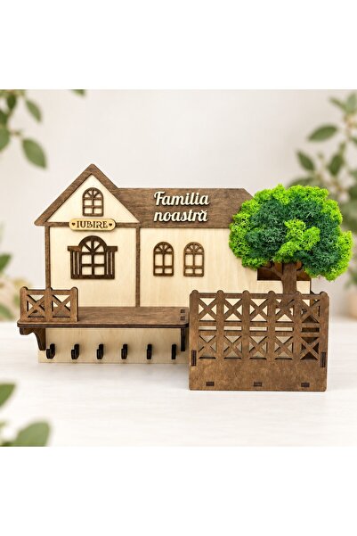 Etnik Gift for Family, Etnik, Key Holder, With Lichens, Our Family", 6 Hooks,...