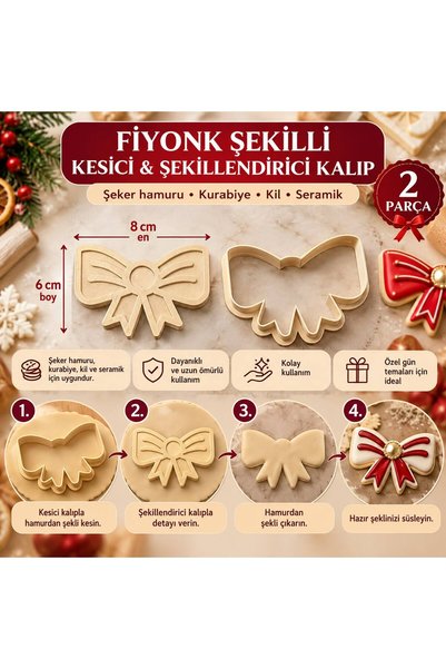 KURABİYE KALIBI Fiyonk şekilli kurabiye/şeker hamuru/kil ve seramik kalıbı