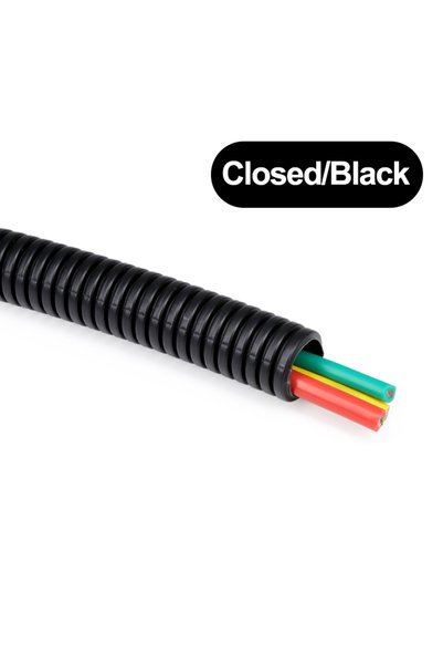 Choice AD 7.5 x ID 5.5mm 3m x 1pcs Black Closed 3m Roll PP Insulated Corrugat...