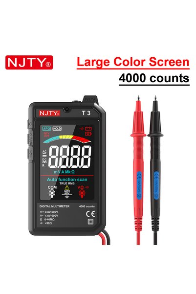 Choice جهاز قياس رقمي ذكي NJTY T3 MINI أسود بشاشة ملونة قابل لإعادة الشحن عبر...