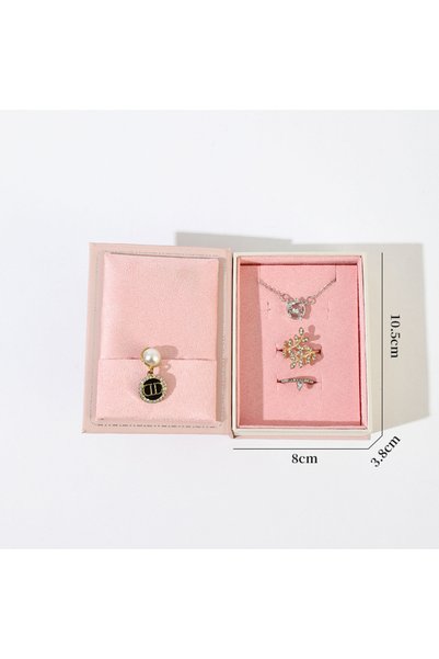Choice صندوق عرض المجوهرات على شكل كتاب بغطاء قابل للطي من L-PINK، علبة تخزين...